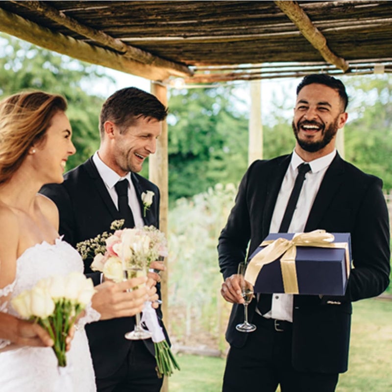 Ditwis 4 Pack 9.5x7x4 Inches Gift Boxes with Magnetic Closure Lids, Blue Magnetic Box for Wedding, Groomsmen Bridesmaid Proposal, Birthdays, Mother's Day - Image 3